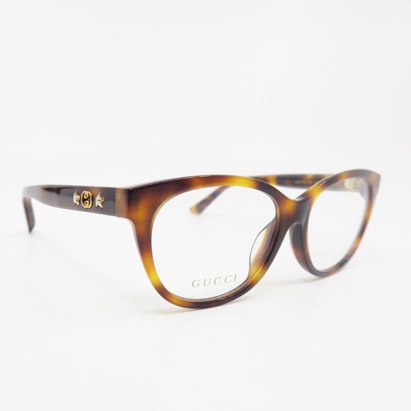 Gucci GG0211OA 002 53mm. Brown Tortoise Shell, Cat Eye, New Women's Eyeglasses. - Picture 1 of 9